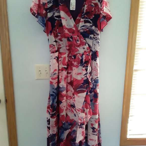 Robe Christopher & Banks Taille L Neuve Avec étiquettes - Imprimé Arbres, Style Décontracté à Poche